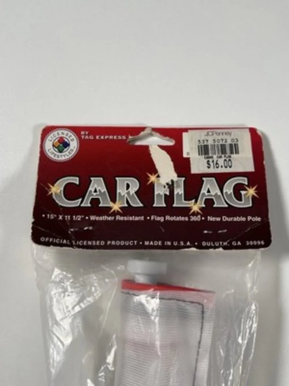 VTG Dale Earnhardt Intimidator Car Window Flag NASCAR Vintage 15x11.5 NOS
